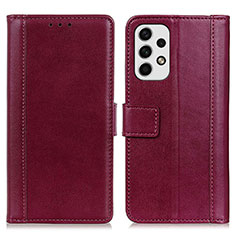 Coque Portefeuille Livre Cuir Etui Clapet N02P pour Samsung Galaxy A23 4G Rouge