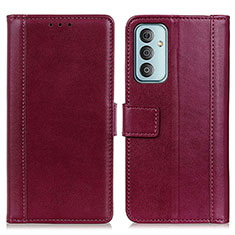 Coque Portefeuille Livre Cuir Etui Clapet N02P pour Samsung Galaxy F13 4G Rouge