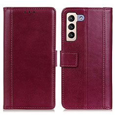 Coque Portefeuille Livre Cuir Etui Clapet N02P pour Samsung Galaxy S21 5G Rouge