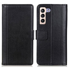 Coque Portefeuille Livre Cuir Etui Clapet N02P pour Samsung Galaxy S21 FE 5G Noir