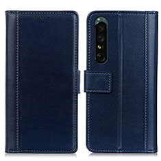 Coque Portefeuille Livre Cuir Etui Clapet N02P pour Sony Xperia 1 III Bleu