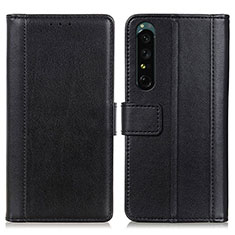 Coque Portefeuille Livre Cuir Etui Clapet N02P pour Sony Xperia 1 III Noir