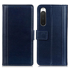 Coque Portefeuille Livre Cuir Etui Clapet N02P pour Sony Xperia 10 IV Bleu