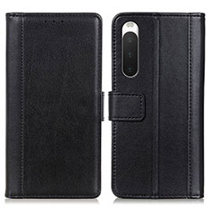 Coque Portefeuille Livre Cuir Etui Clapet N02P pour Sony Xperia 10 IV Noir