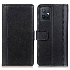 Coque Portefeuille Livre Cuir Etui Clapet N02P pour Vivo T1 5G India Noir