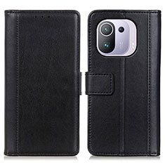 Coque Portefeuille Livre Cuir Etui Clapet N02P pour Xiaomi Mi 11 Pro 5G Noir