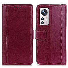 Coque Portefeuille Livre Cuir Etui Clapet N02P pour Xiaomi Mi 12 Lite 5G Rouge