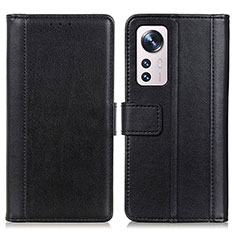 Coque Portefeuille Livre Cuir Etui Clapet N02P pour Xiaomi Mi 12X 5G Noir