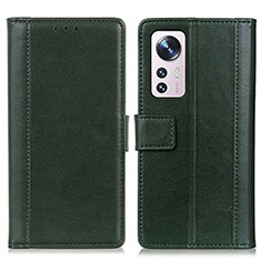 Coque Portefeuille Livre Cuir Etui Clapet N02P pour Xiaomi Mi 12X 5G Vert