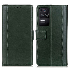 Coque Portefeuille Livre Cuir Etui Clapet N02P pour Xiaomi Poco F4 5G Vert