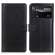 Coque Portefeuille Livre Cuir Etui Clapet N02P pour Xiaomi Poco X4 Pro 5G Noir