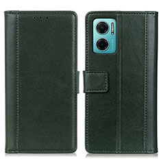 Coque Portefeuille Livre Cuir Etui Clapet N02P pour Xiaomi Redmi 10 5G Vert