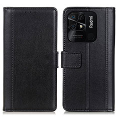 Coque Portefeuille Livre Cuir Etui Clapet N02P pour Xiaomi Redmi 10 India Noir