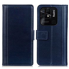 Coque Portefeuille Livre Cuir Etui Clapet N02P pour Xiaomi Redmi 10 Power Bleu