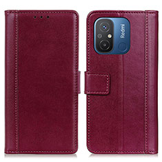 Coque Portefeuille Livre Cuir Etui Clapet N02P pour Xiaomi Redmi 11A 4G Rouge