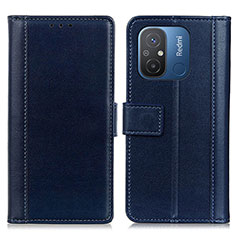 Coque Portefeuille Livre Cuir Etui Clapet N02P pour Xiaomi Redmi 12C 4G Bleu