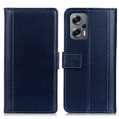 Coque Portefeuille Livre Cuir Etui Clapet N02P pour Xiaomi Redmi K50i 5G Bleu