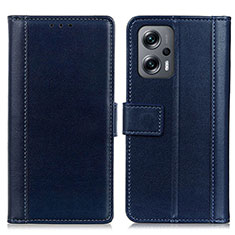 Coque Portefeuille Livre Cuir Etui Clapet N02P pour Xiaomi Redmi Note 12 Turbo 5G Bleu