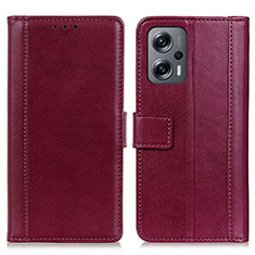 Coque Portefeuille Livre Cuir Etui Clapet N02P pour Xiaomi Redmi Note 12 Turbo 5G Rouge