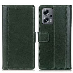 Coque Portefeuille Livre Cuir Etui Clapet N02P pour Xiaomi Redmi Note 12 Turbo 5G Vert