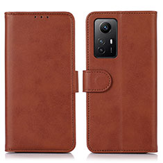 Coque Portefeuille Livre Cuir Etui Clapet N02P pour Xiaomi Redmi Note 12S Marron