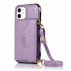 Coque Portefeuille Livre Cuir Etui Clapet N03 pour Apple iPhone 12 Violet Clair