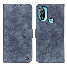 Coque Portefeuille Livre Cuir Etui Clapet N03P pour Motorola Moto E20 Bleu