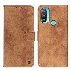 Coque Portefeuille Livre Cuir Etui Clapet N03P pour Motorola Moto E20 Marron