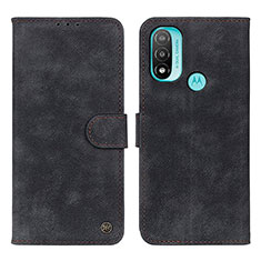 Coque Portefeuille Livre Cuir Etui Clapet N03P pour Motorola Moto E30 Noir