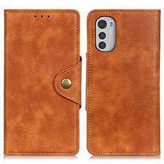 Coque Portefeuille Livre Cuir Etui Clapet N03P pour Motorola Moto E32s Marron