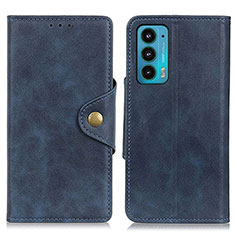 Coque Portefeuille Livre Cuir Etui Clapet N03P pour Motorola Moto Edge 20 5G Bleu