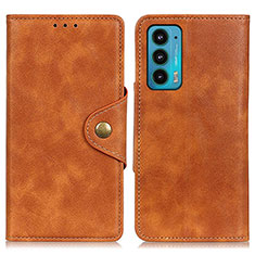 Coque Portefeuille Livre Cuir Etui Clapet N03P pour Motorola Moto Edge 20 5G Marron