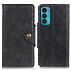 Coque Portefeuille Livre Cuir Etui Clapet N03P pour Motorola Moto Edge 20 5G Noir