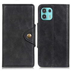 Coque Portefeuille Livre Cuir Etui Clapet N03P pour Motorola Moto Edge 20 Lite 5G Noir