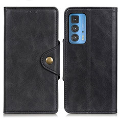 Coque Portefeuille Livre Cuir Etui Clapet N03P pour Motorola Moto Edge 20 Pro 5G Noir