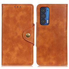 Coque Portefeuille Livre Cuir Etui Clapet N03P pour Motorola Moto Edge (2021) 5G Marron