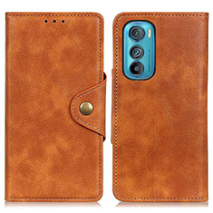 Coque Portefeuille Livre Cuir Etui Clapet N03P pour Motorola Moto Edge 30 5G Marron