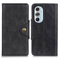 Coque Portefeuille Livre Cuir Etui Clapet N03P pour Motorola Moto Edge 30 Pro 5G Noir