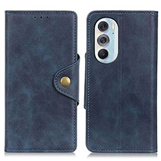 Coque Portefeuille Livre Cuir Etui Clapet N03P pour Motorola Moto Edge Plus (2022) 5G Bleu