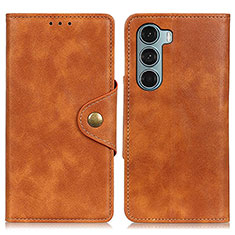 Coque Portefeuille Livre Cuir Etui Clapet N03P pour Motorola Moto Edge S30 5G Marron