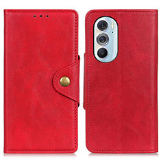 Coque Portefeuille Livre Cuir Etui Clapet N03P pour Motorola Moto Edge X30 5G Rouge