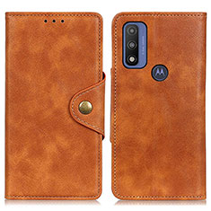 Coque Portefeuille Livre Cuir Etui Clapet N03P pour Motorola Moto G Pure Marron