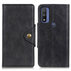 Coque Portefeuille Livre Cuir Etui Clapet N03P pour Motorola Moto G Pure Noir