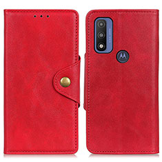 Coque Portefeuille Livre Cuir Etui Clapet N03P pour Motorola Moto G Pure Rouge