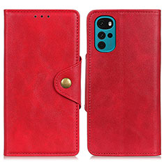 Coque Portefeuille Livre Cuir Etui Clapet N03P pour Motorola Moto G22 Rouge