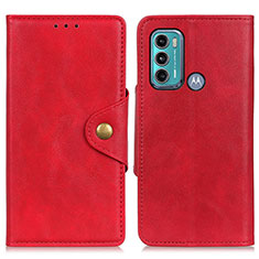 Coque Portefeuille Livre Cuir Etui Clapet N03P pour Motorola Moto G40 Fusion Rouge