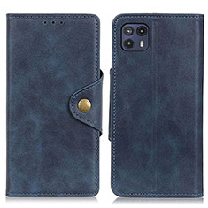 Coque Portefeuille Livre Cuir Etui Clapet N03P pour Motorola Moto G50 5G Bleu