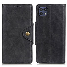 Coque Portefeuille Livre Cuir Etui Clapet N03P pour Motorola Moto G50 5G Noir