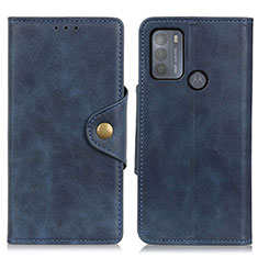 Coque Portefeuille Livre Cuir Etui Clapet N03P pour Motorola Moto G50 Bleu