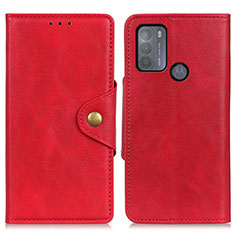 Coque Portefeuille Livre Cuir Etui Clapet N03P pour Motorola Moto G50 Rouge
